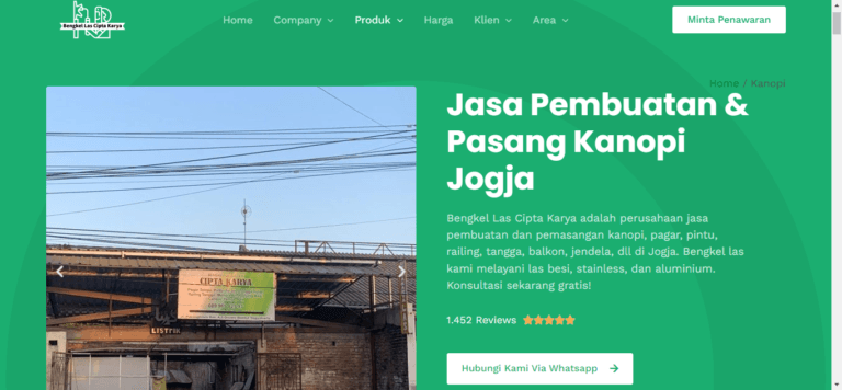 jasa kanopi jogja bengkel las cipta karya