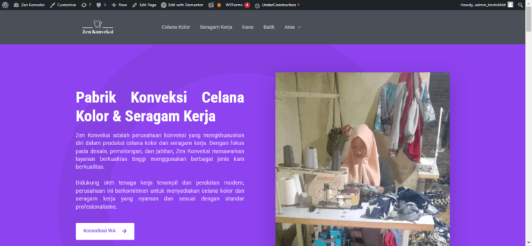 konveksi celana kolor Indonesia