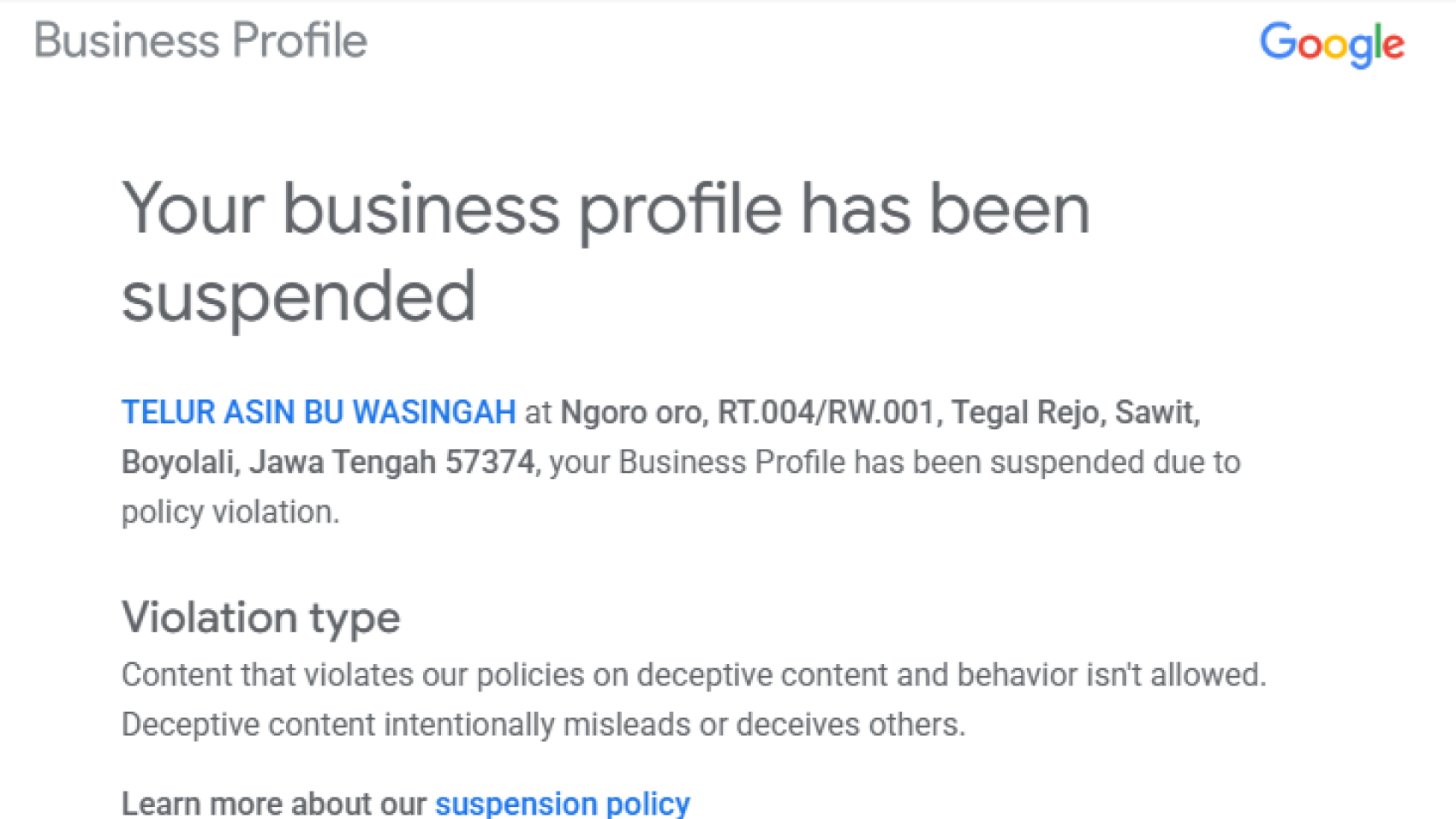 Cara Mengatasi Listing Google Bisnis yang Disuspend (Panduan untuk Pemilik Bisnis Lokal)