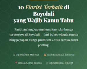 10 Florist Terbaik di Boyolali 2026: Rekomendasi Lengkap & Terpercaya